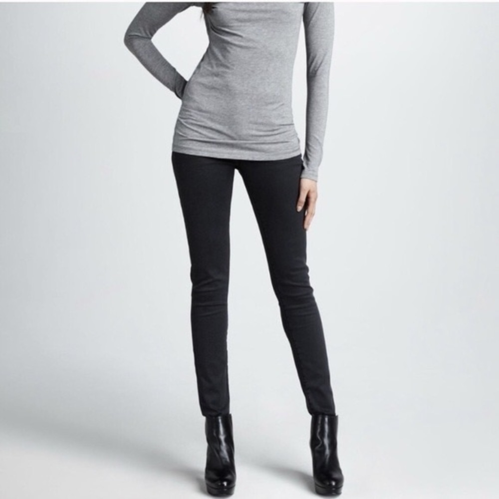 Vince 5 Pocket Skinny Jeans Charcoal Herringbone